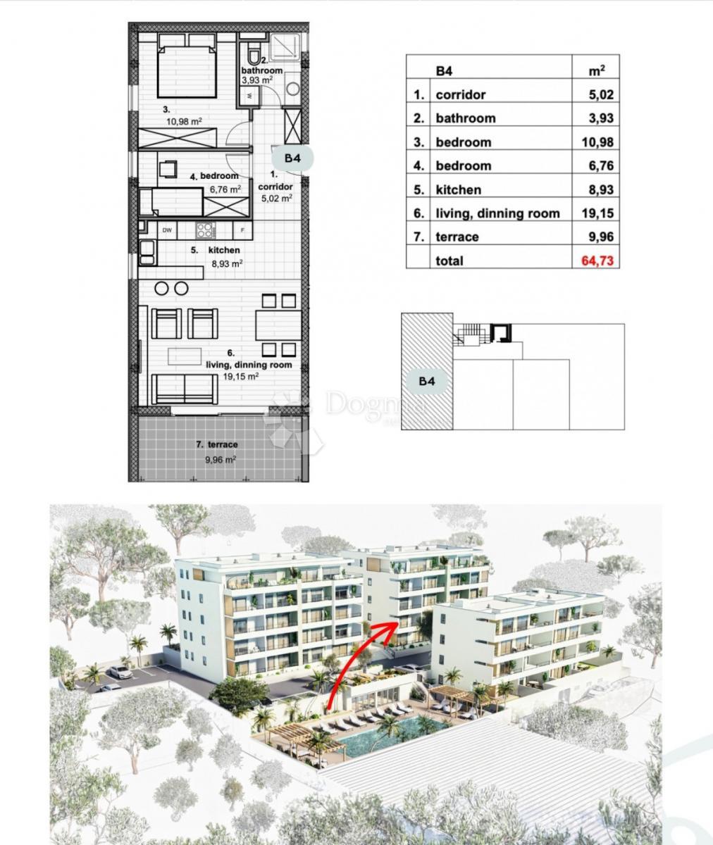 Allogio Makarska, 64,73m2