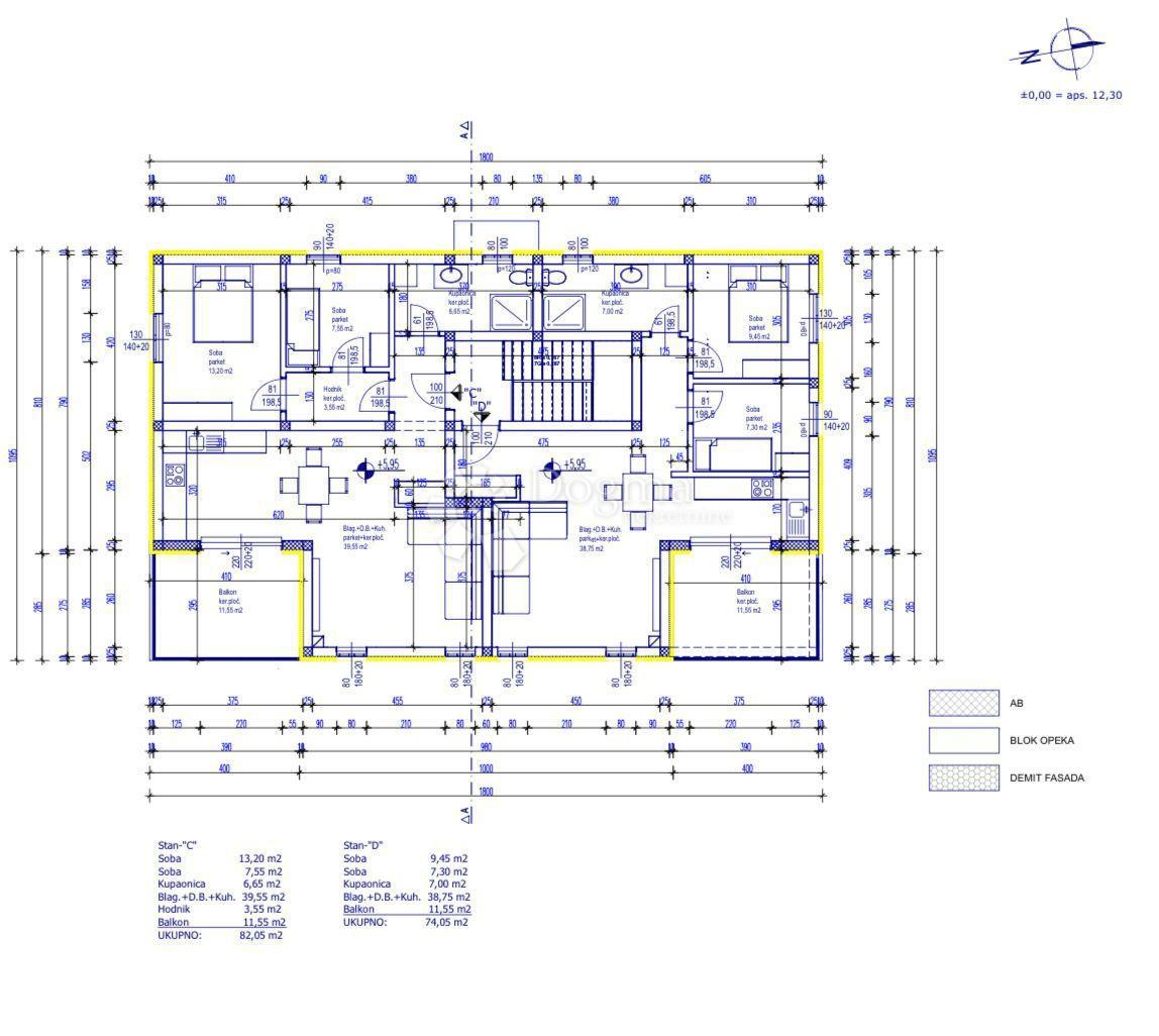 Allogio Hvar, 74,05m2