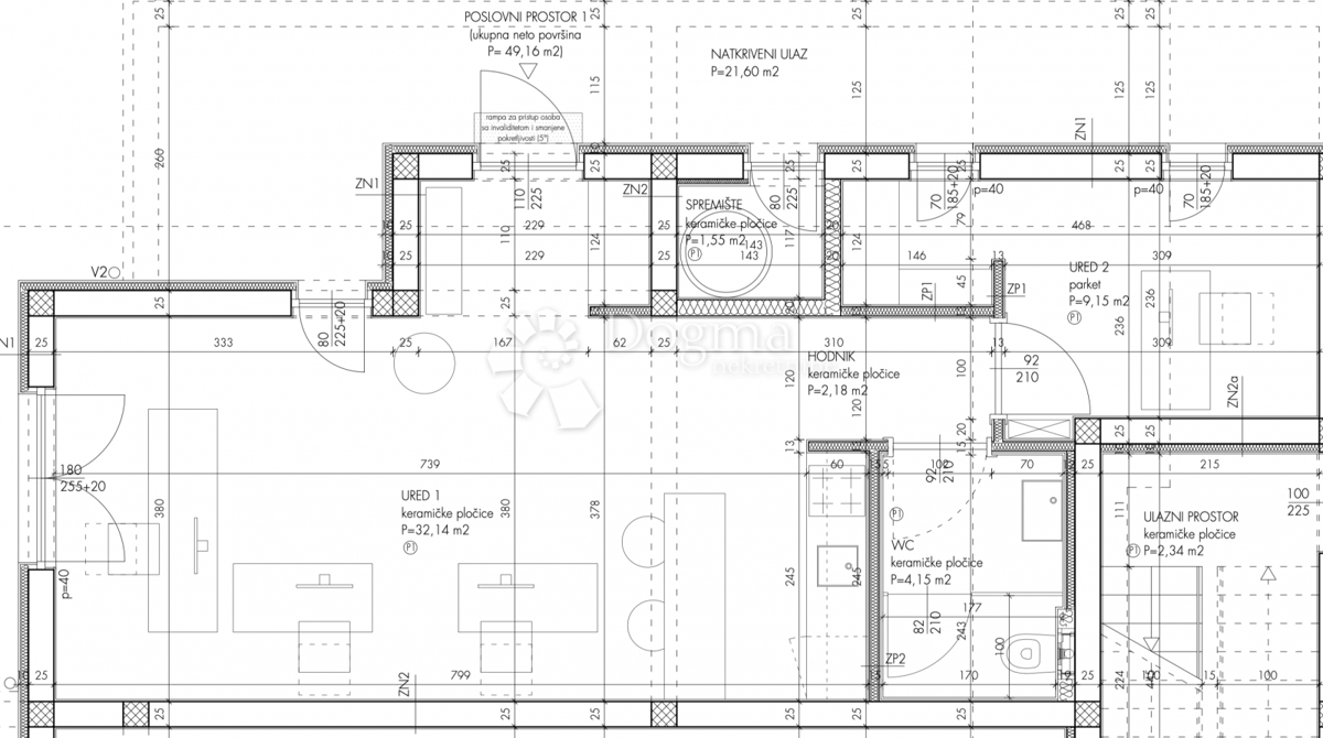 Locale commerciale Crnica, Šibenik, 49,16m2