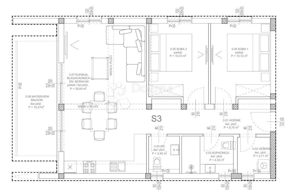 Allogio Kožino, Zadar - Okolica, 79.56m2