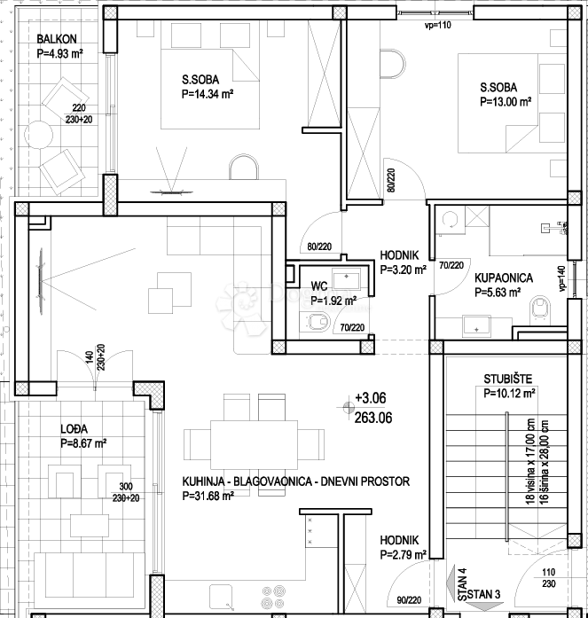 Appartamento moderno con due camere da letto e due posti auto – ambiente tranquillo vicino a Spalato