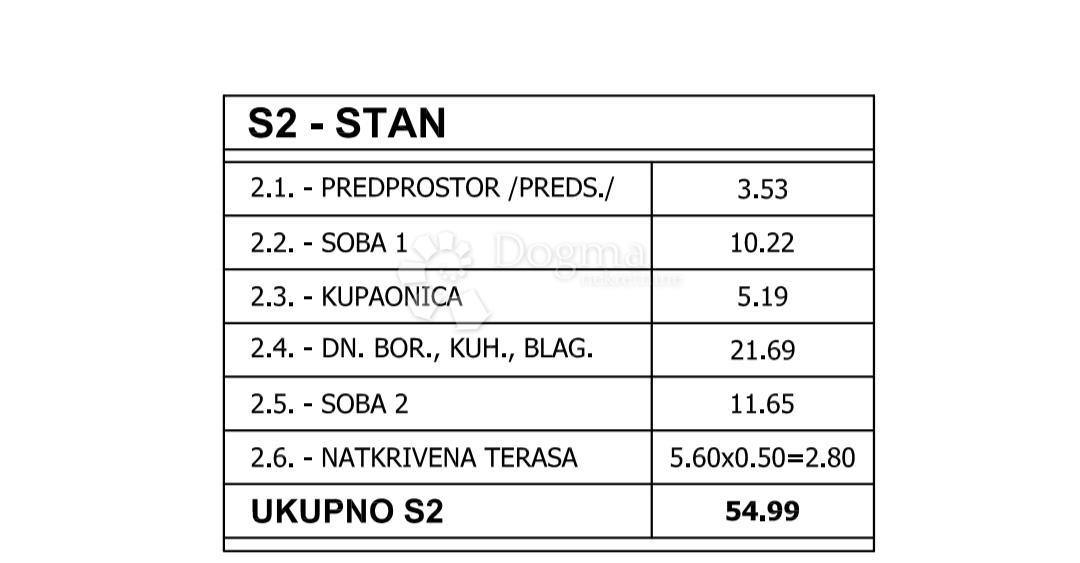 Allogio Valdebek, Pula, 54,99m2
