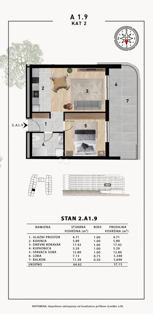 Allogio Crvene kuće, Zadar, 51,98m2