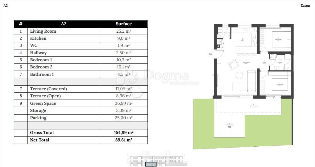 Allogio Zaton, Nin, 107,87m2