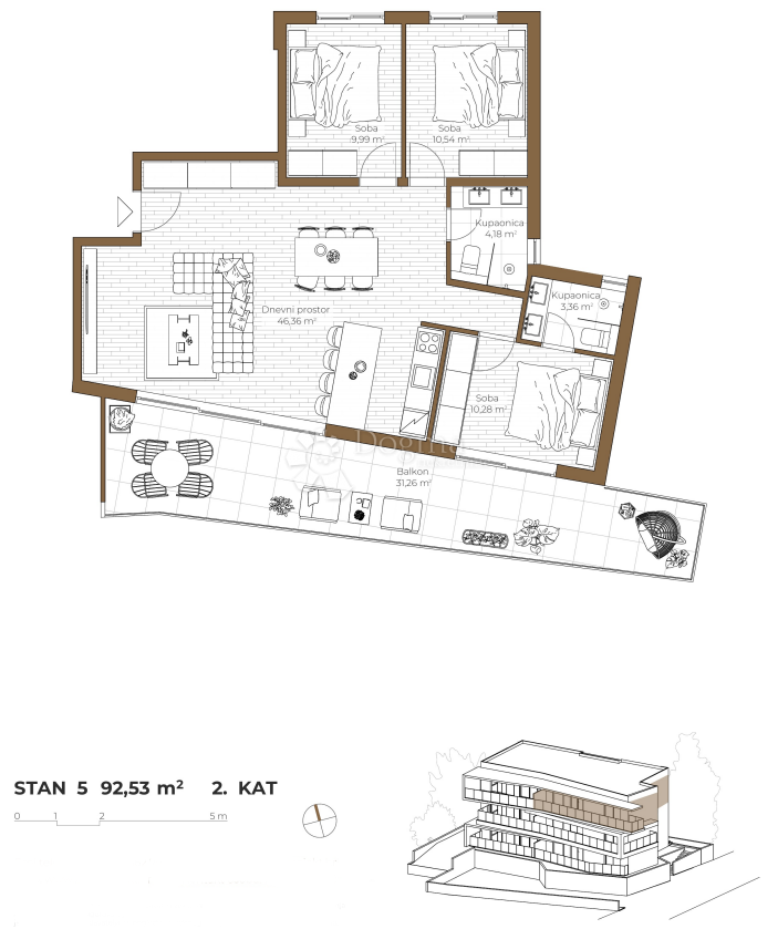 ROGOZNICA - NUOVO EDIFICIO MODERNO 2ª FILA DAL MARE
