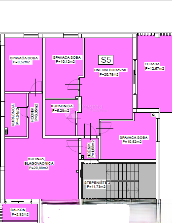 Vodice – Appartamento trilocale al 1° piano, a 50 m dal mare, terrazza, balcone, posto auto 28,35 m² incluso nel prezzo