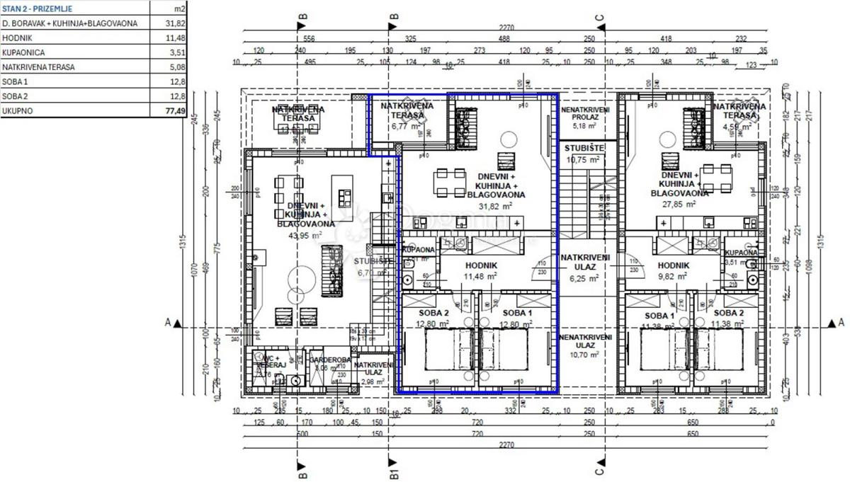 Allogio Poreč, 77m2