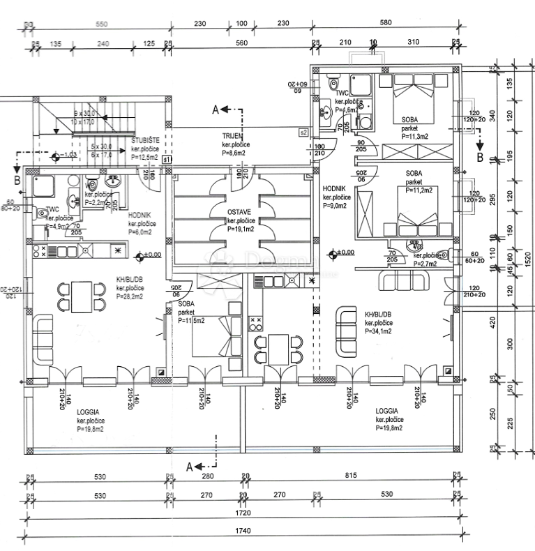 Allogio Crvene kuće, Zadar, 78,47m2