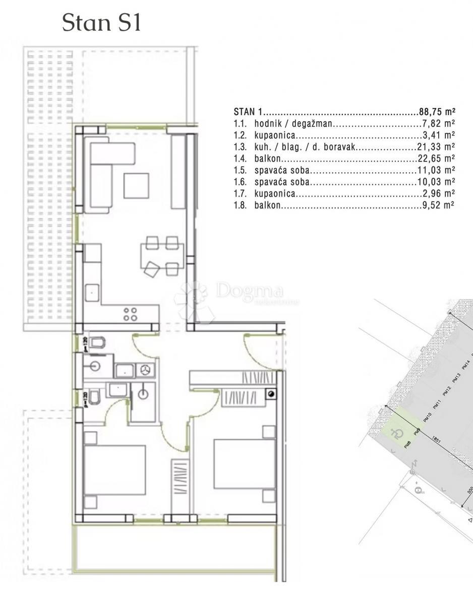 Allogio Grbe, Nin, Goranska, 88,75m2