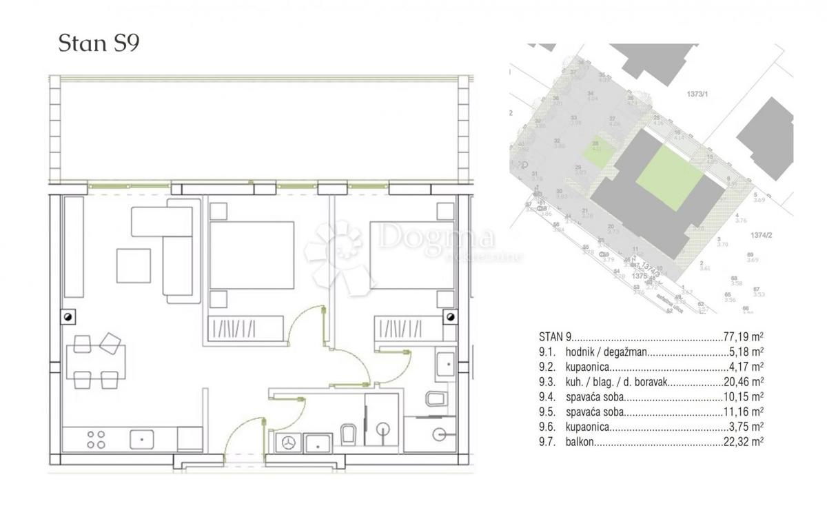 Allogio Grbe, Nin, Goranska, 77,19m2