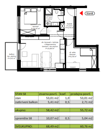 Allogio Novi Marof, 61,98m2