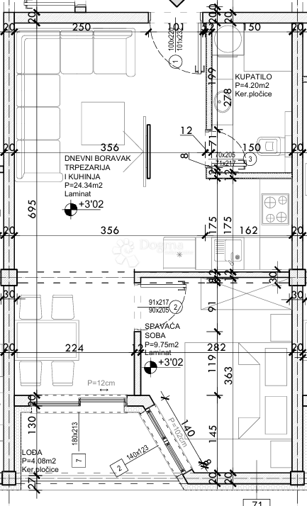 Allogio Drvenik, Gradac, 42,18m2
