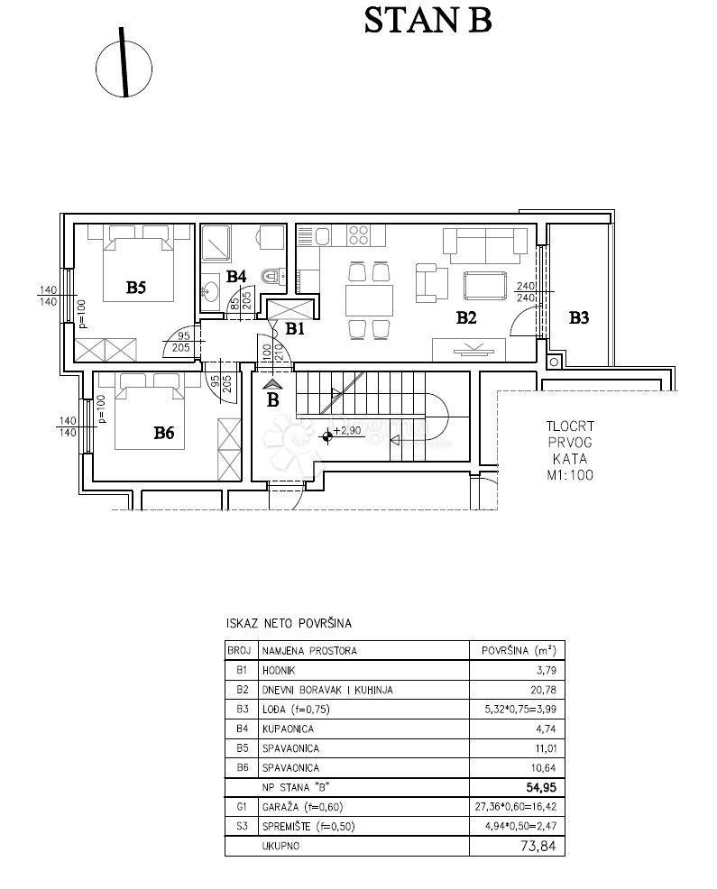Allogio Šijana, Pula, 54,57m2