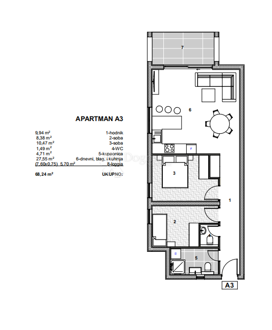 Allogio Arbanija, Trogir - Okolica, 75,58m2