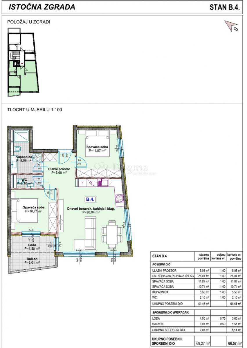 Allogio Makarska, 66,57m2
