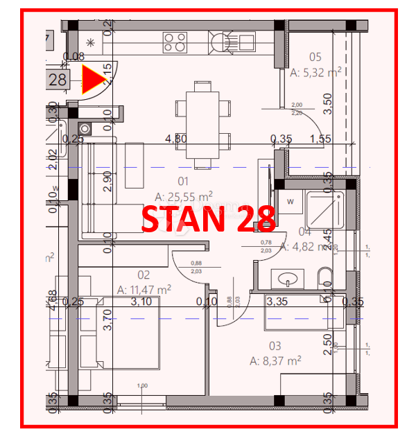 Allogio Monvidal, Pula, 54,96m2