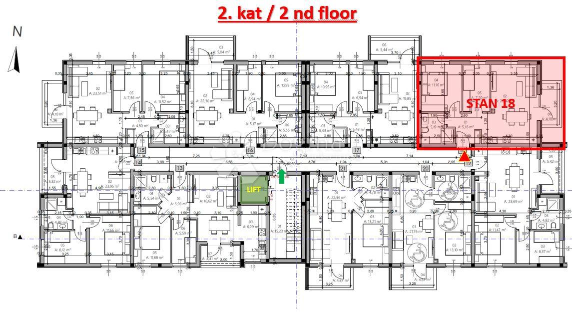 Allogio Monvidal, Pula, 54,96m2
