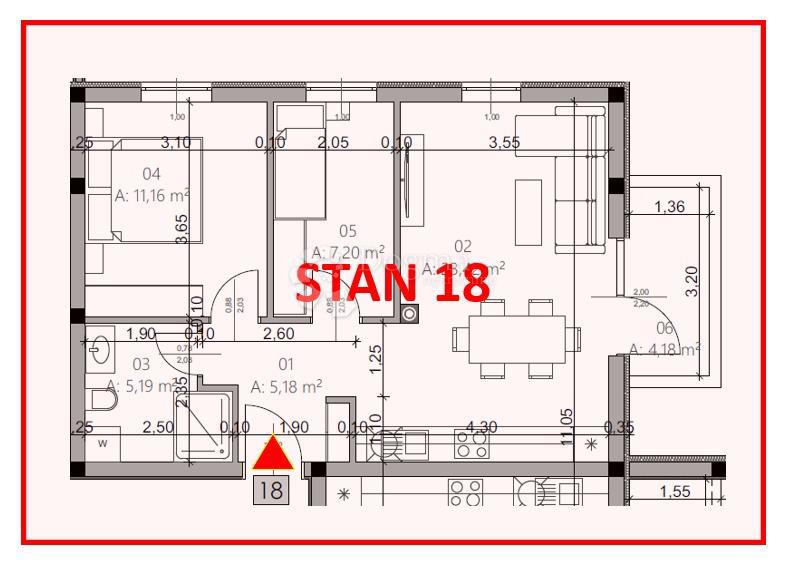 Allogio Monvidal, Pula, 54,96m2