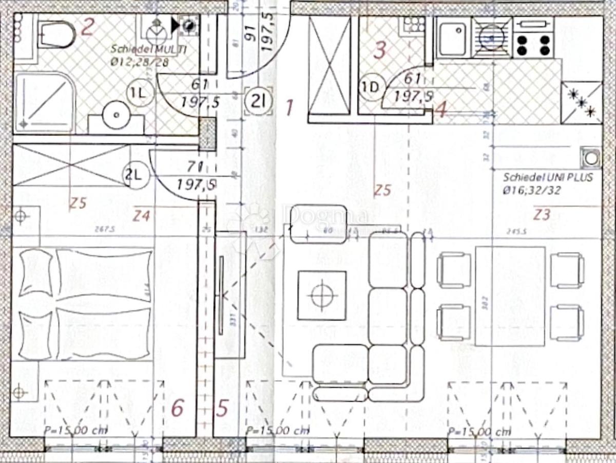 Allogio Križevci, 45,73m2