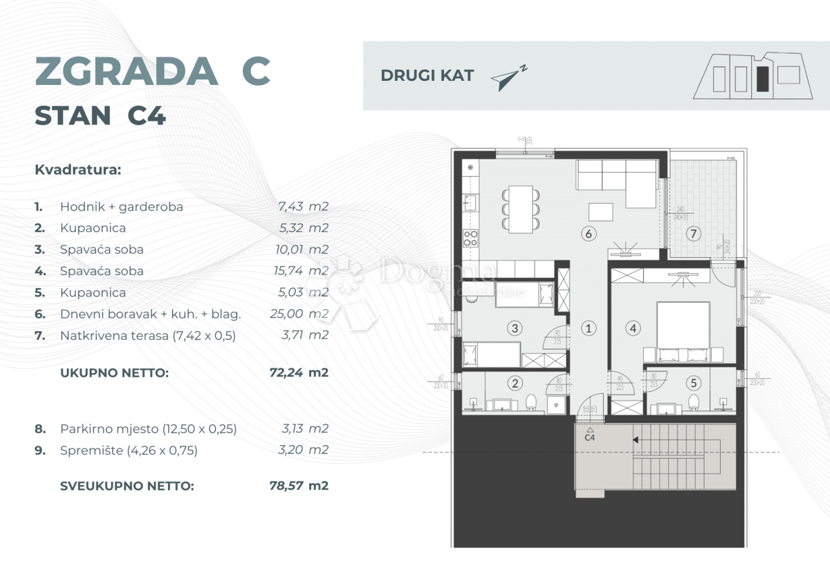 Allogio Fažana, 55,08m2