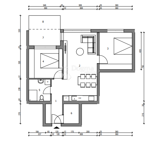 Allogio Sloboština, Novi Zagreb - Istok, 80,72m2