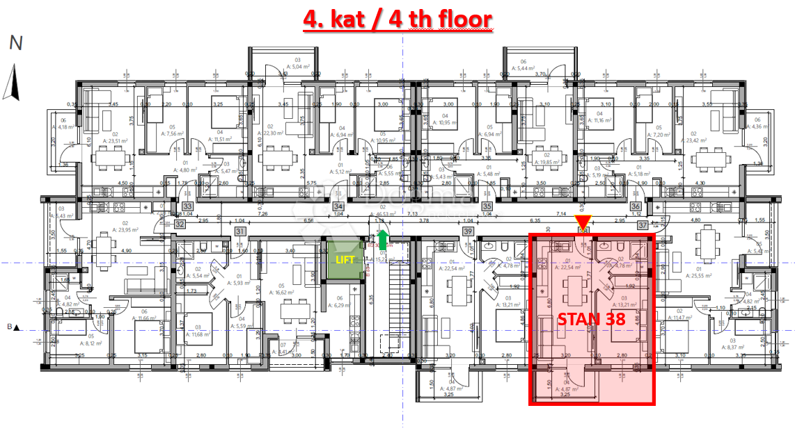 Allogio Monvidal, Pula, 54,96m2