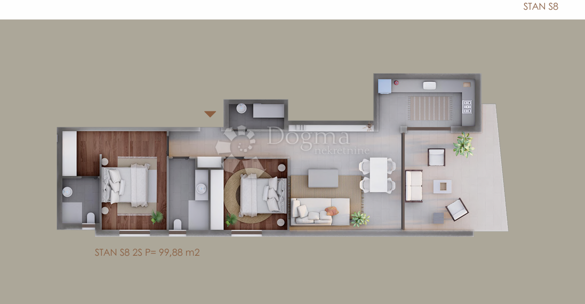 Allogio Privlaka, 99,88m2