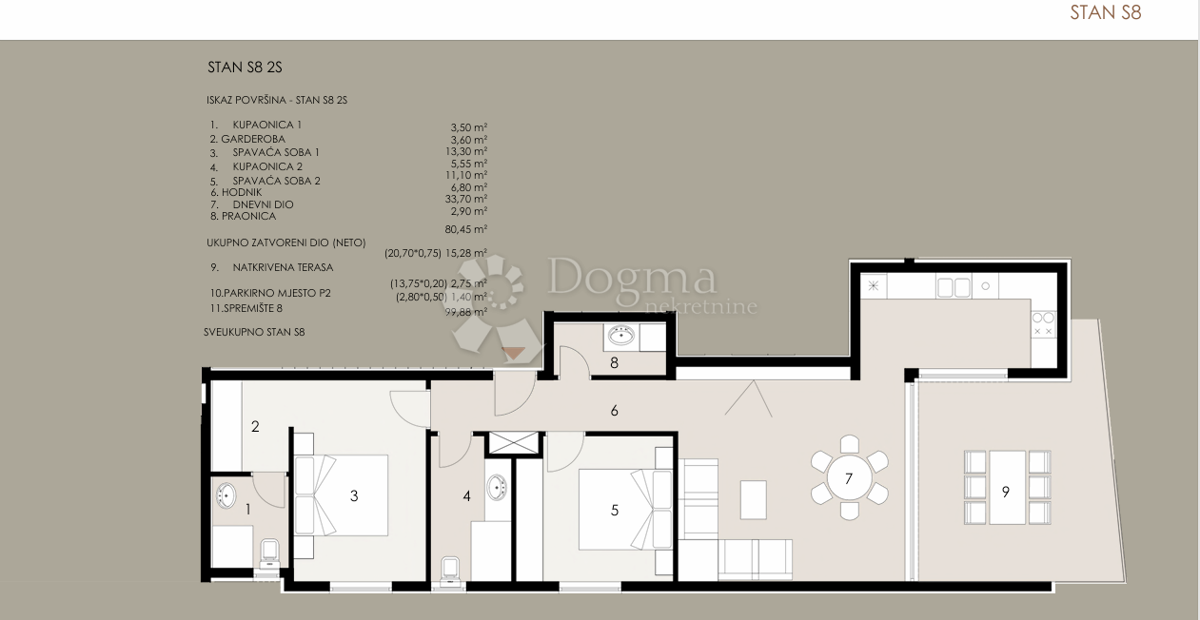 Allogio Privlaka, 99,88m2