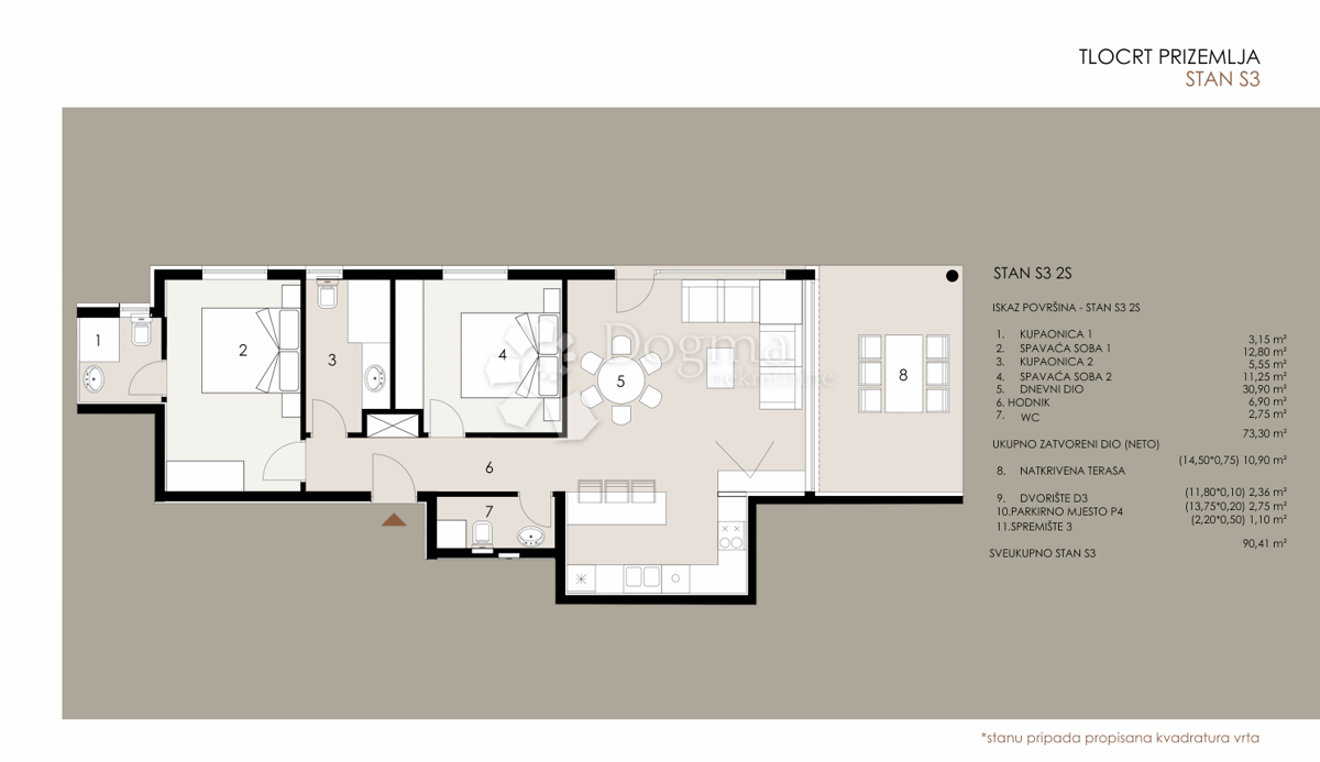 Allogio Privlaka, 90,41m2