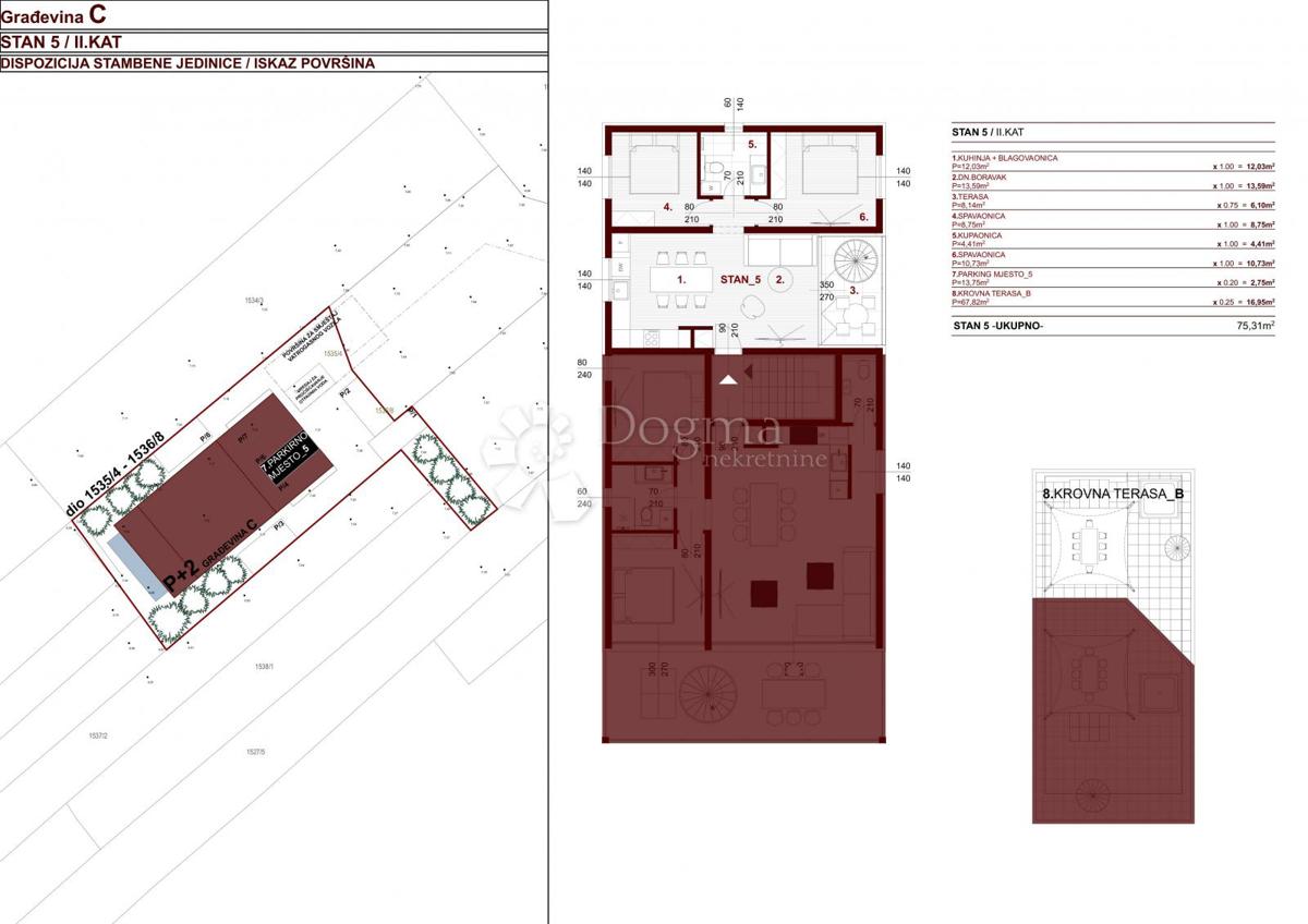 Allogio Bibinje, 75,31m2