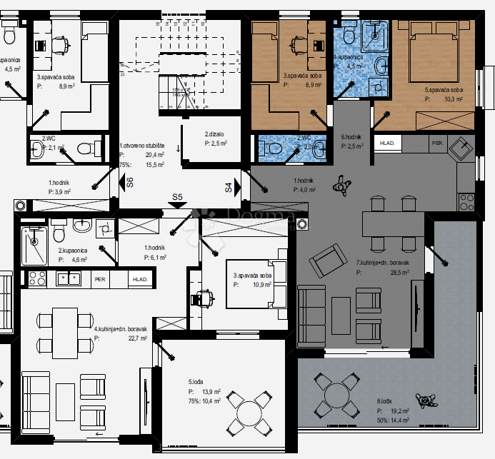 Allogio Vidikovac, Zadar, 81,19m2