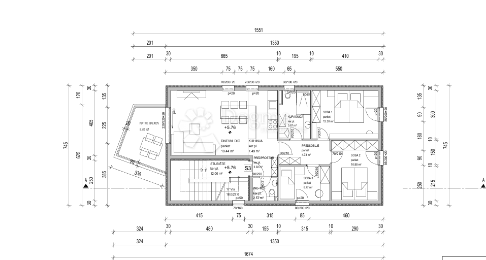 Allogio Strožanac, Podstrana, 71,42m2