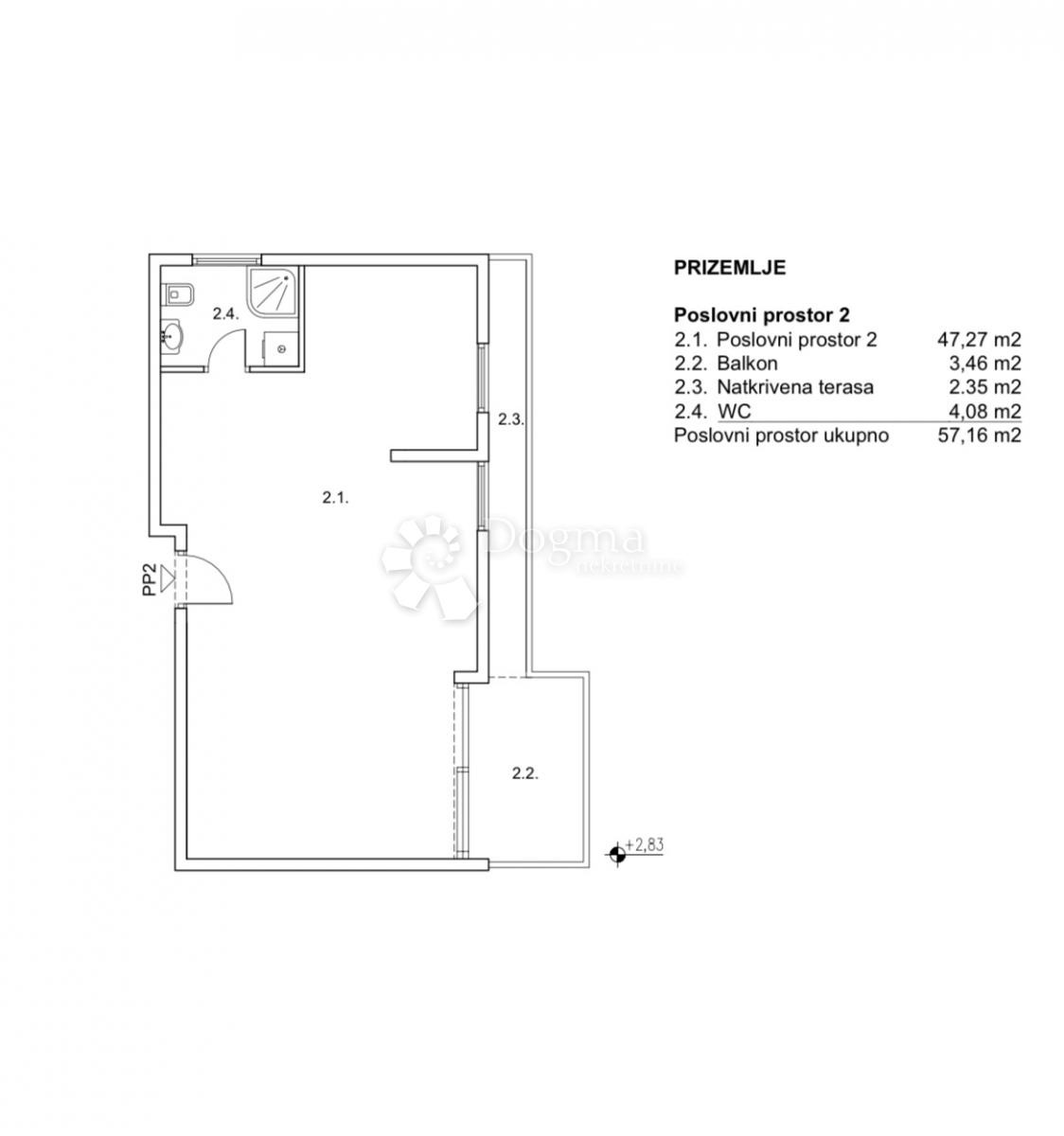 Locale commerciale Zamet, Rijeka, 57,16m2