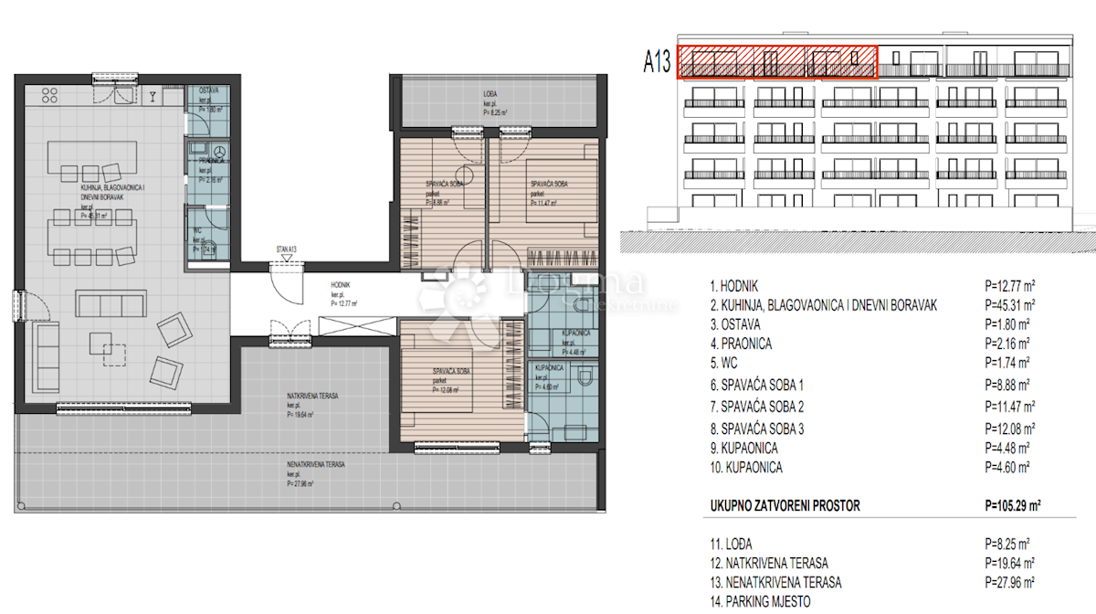 Allogio Trogir, 57,23m2