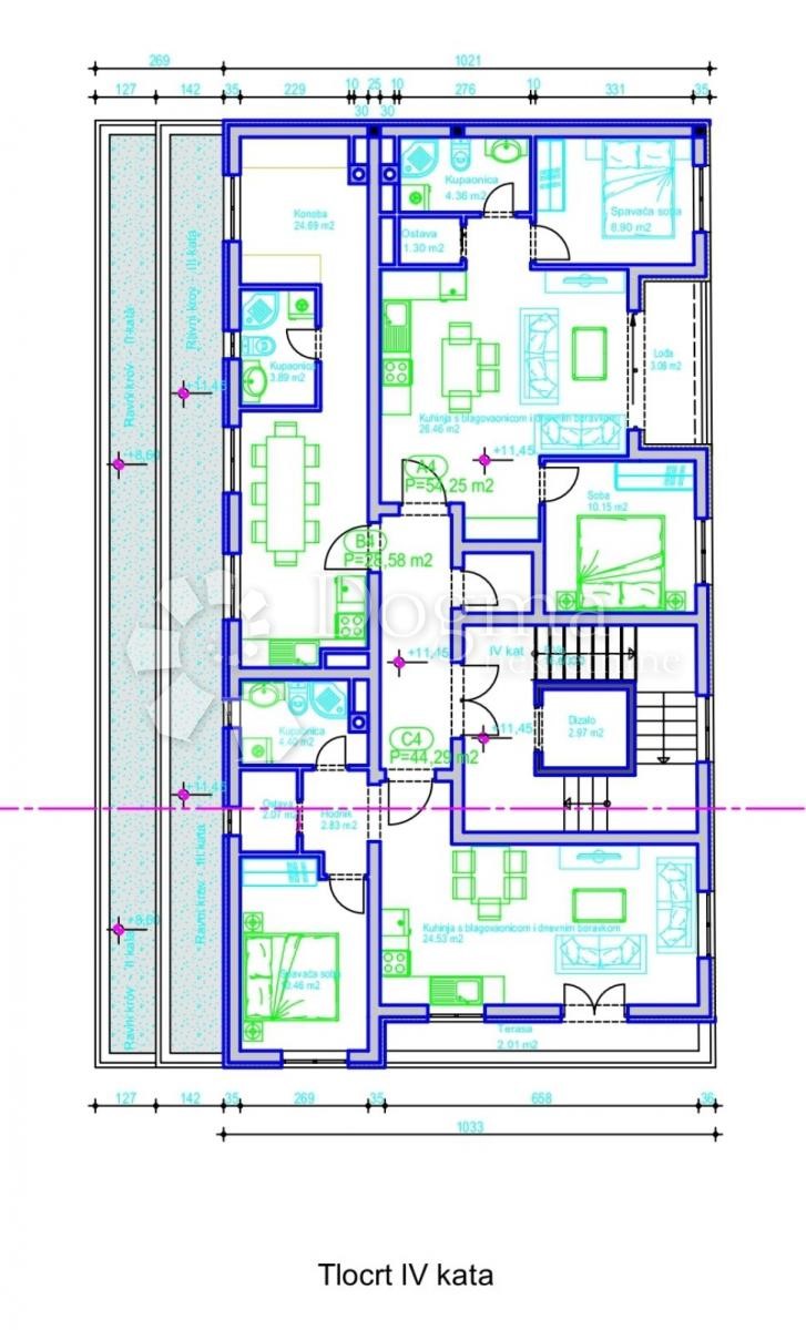 Allogio Centar, Pula, 54m2