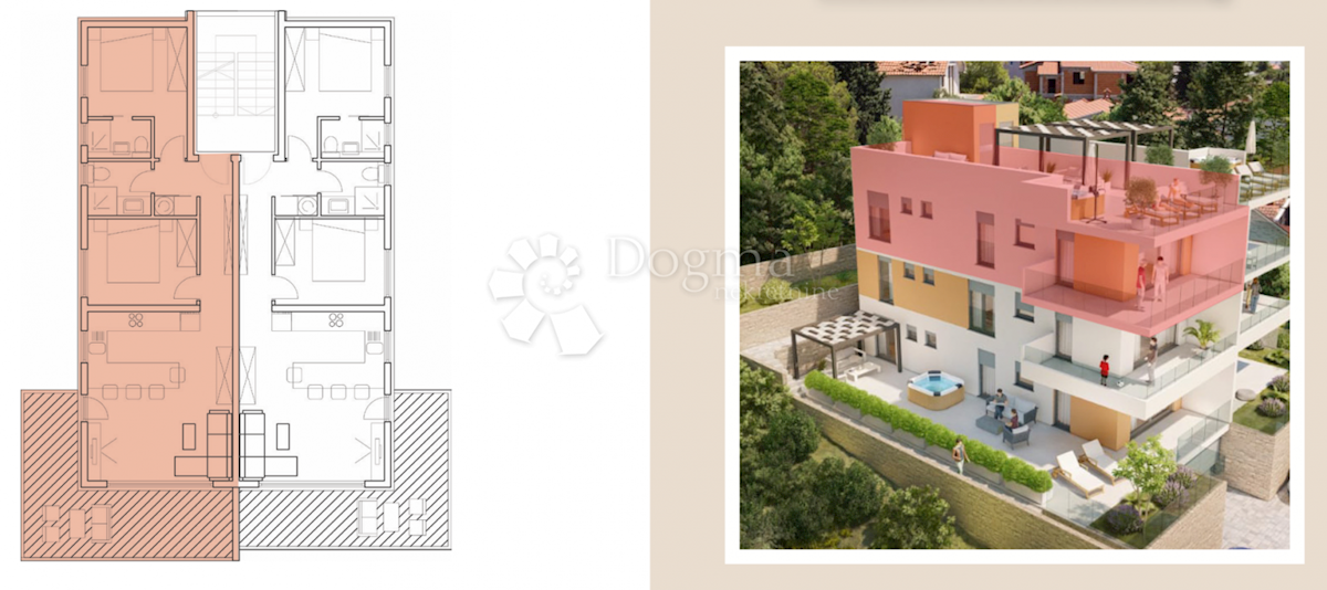 Allogio Čiovo, Trogir, 80m2