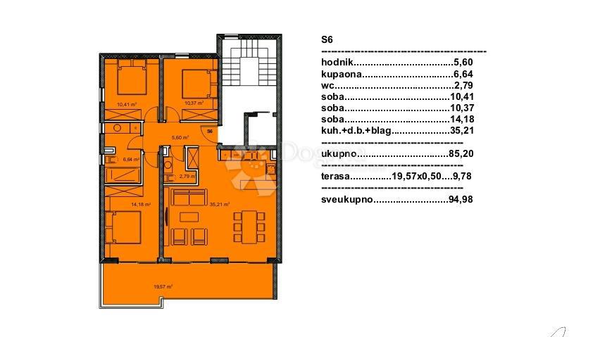 Allogio Veliko Brdo, Makarska, 64,29m2