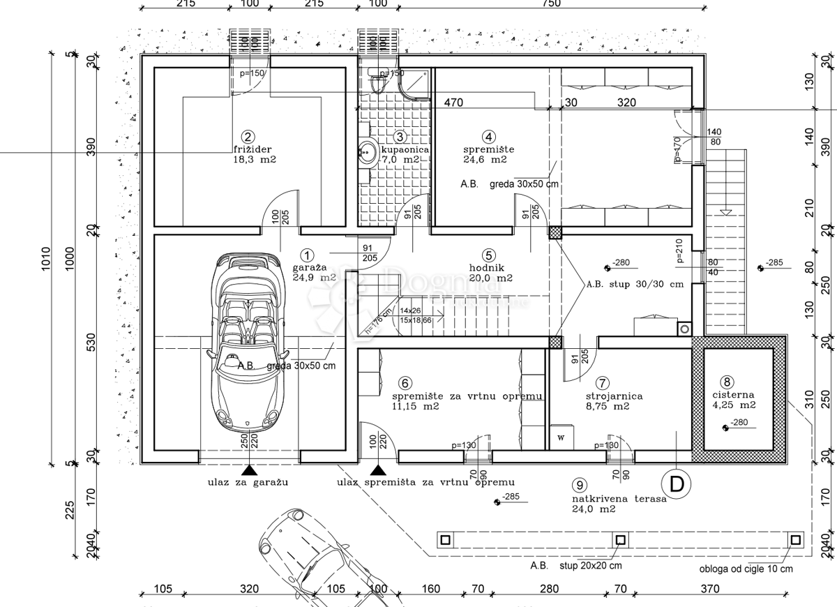 Terreno edificabile Žbandaj, Poreč, 1.065m2