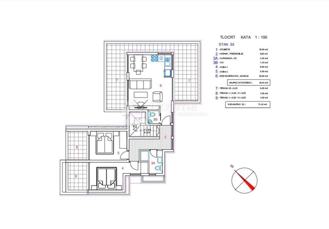 Allogio Novalja, 71,40m2