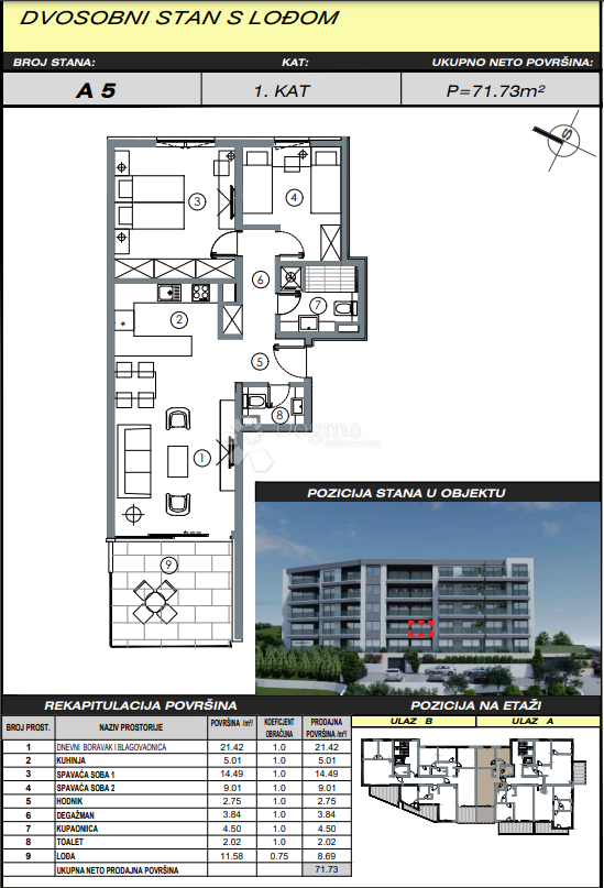 Allogio Makarska, 56,41m2