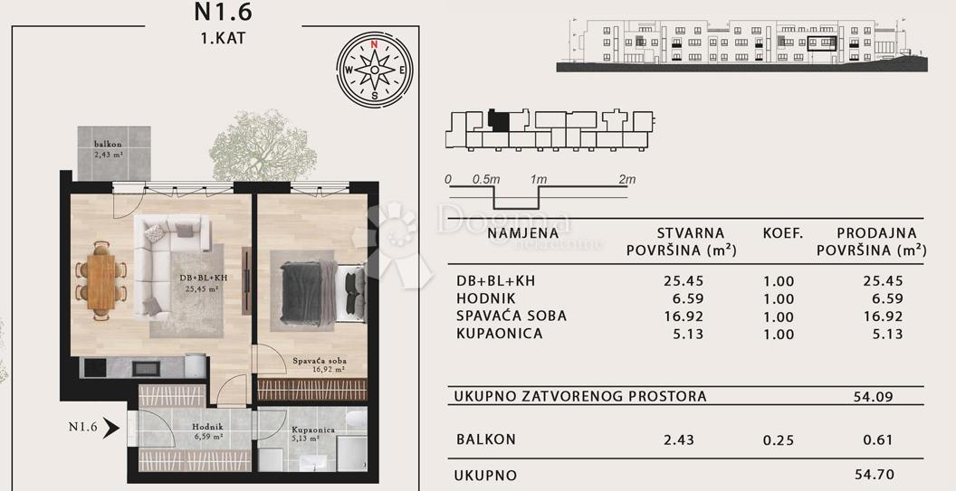 Allogio Sveta Klara, Novi Zagreb - Zapad, 48,28m2