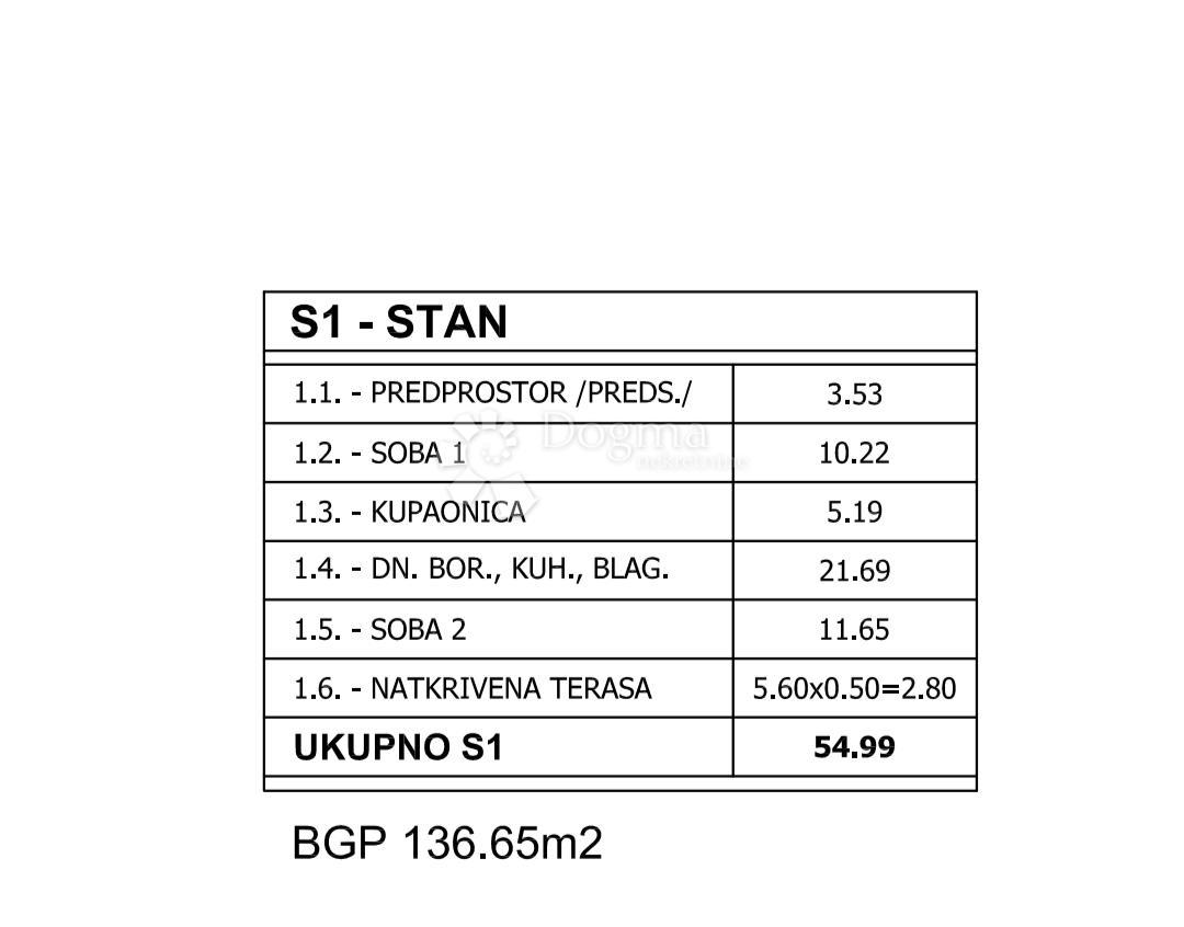 Allogio Valdebek, Pula, 54,99m2