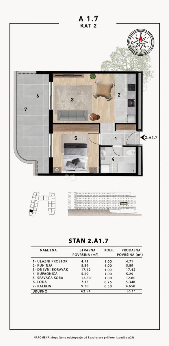 Allogio Crvene kuće, Zadar, 51,98m2