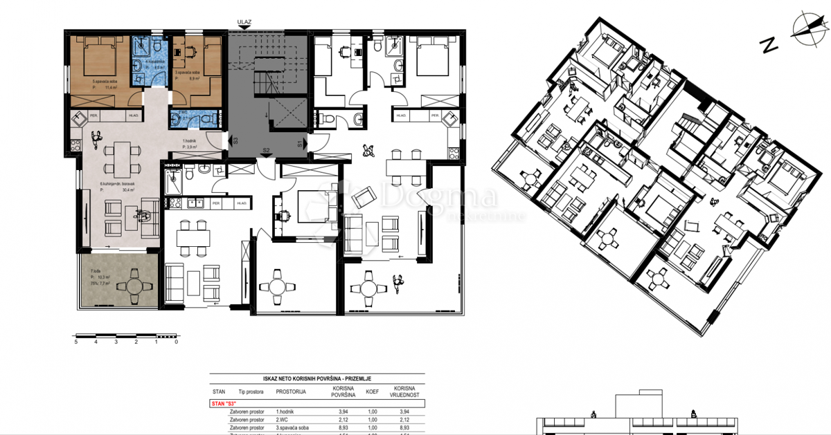 Case rosse S3: nuova costruzione, piano terra 2 camere da letto + soggiorno
