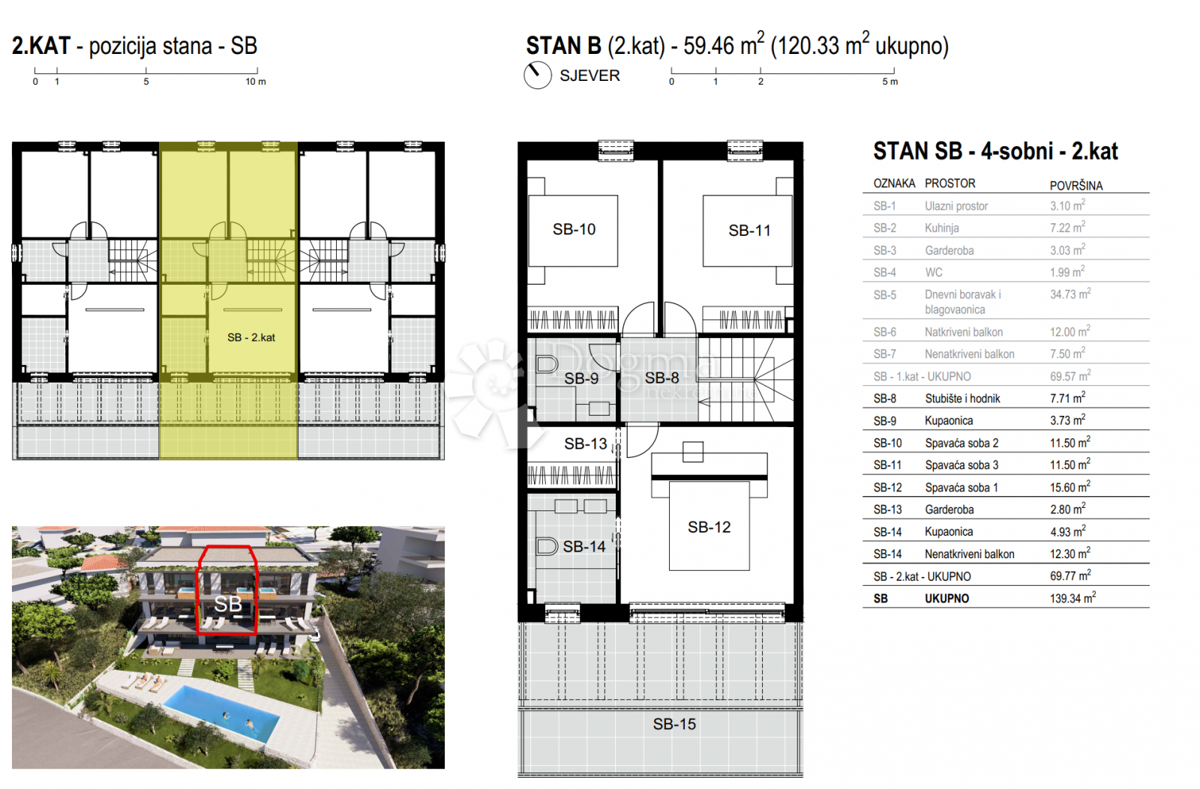 Allogio Brodarica, Šibenik - Okolica, 139,34m2