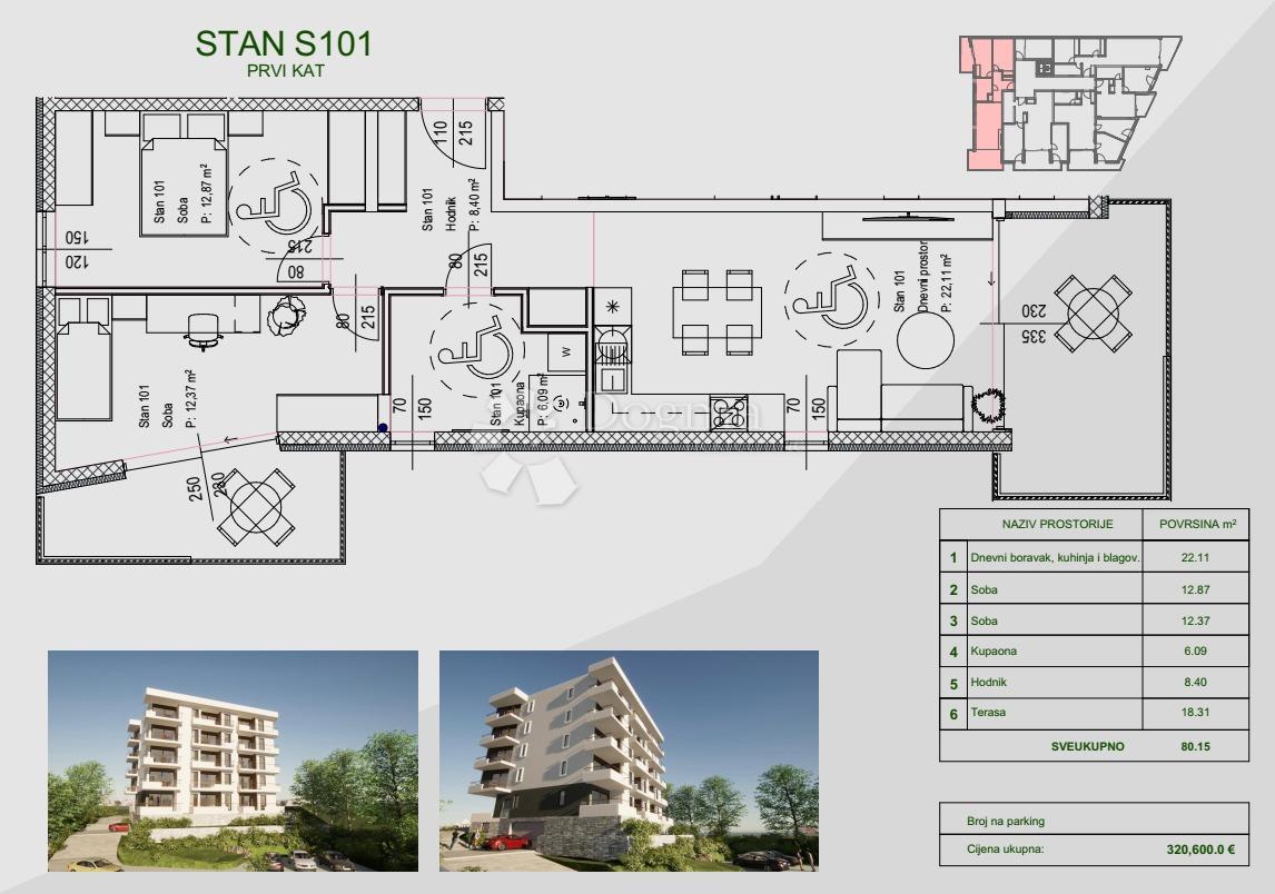 Allogio Zamet, Rijeka, 64,11m2