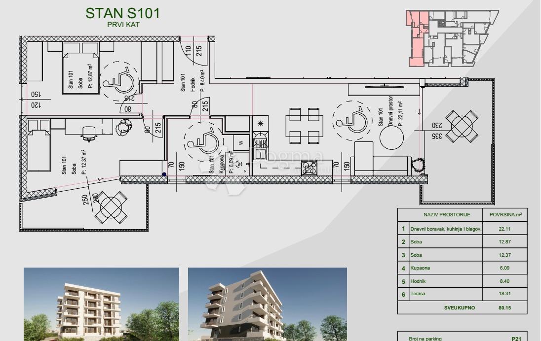 Allogio Zamet, Rijeka, 64,11m2