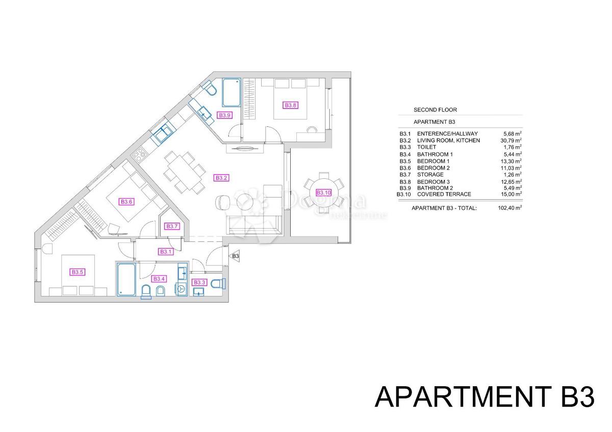 Appartamento Vrbnik, 102,40m2