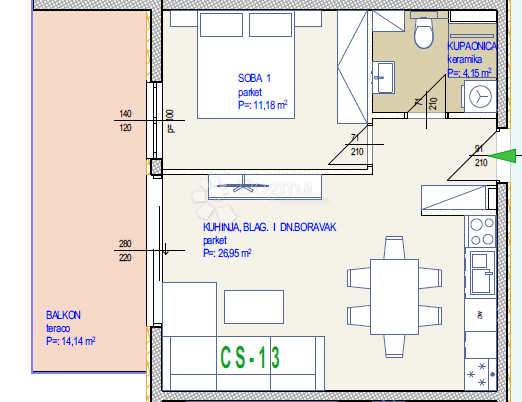 Allogio Seget Donji, Seget, 87,59m2