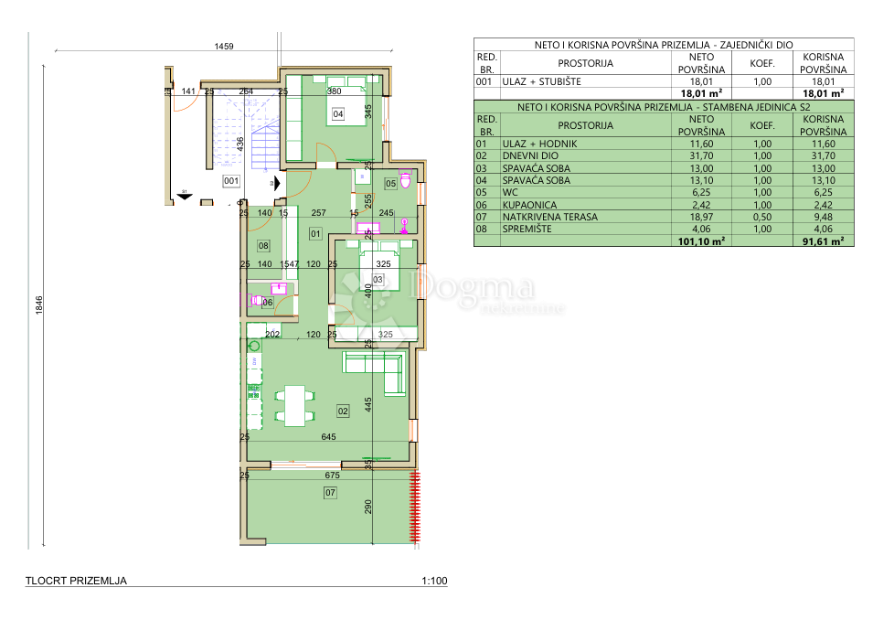 Allogio Tribunj, 98,95m2